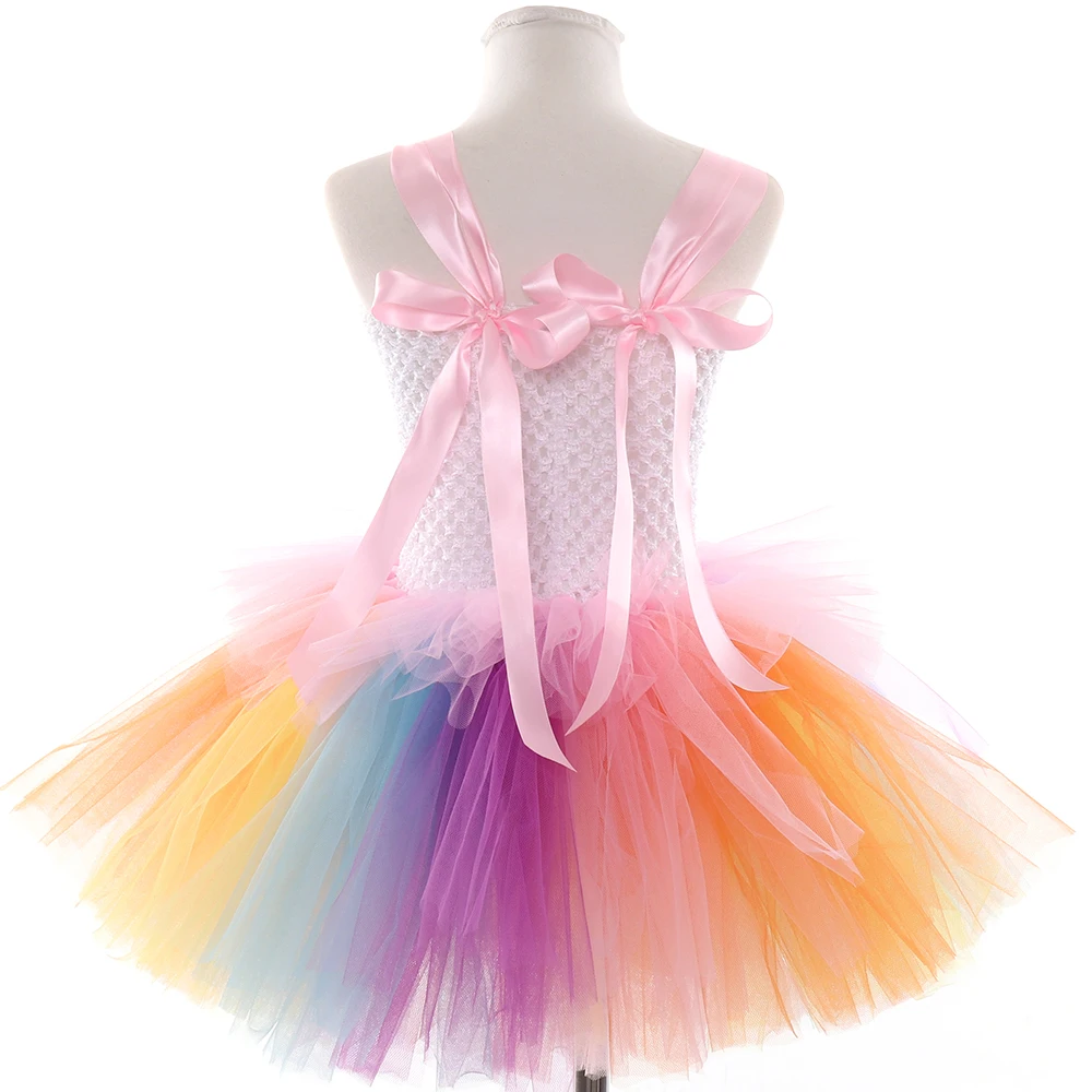 POSH DREAM Christmas Fluffy Girl Princess Unicorn Dress Gorgeous Backless Long Tail Wedding Kids Halloween Cosplay | Детская одежда и