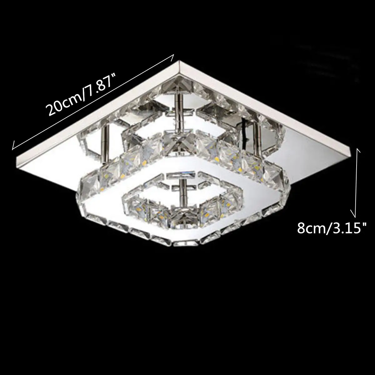

12W 220V LED Modern Crystal Light Pendant Lamp Fixture Home Lighting warm white