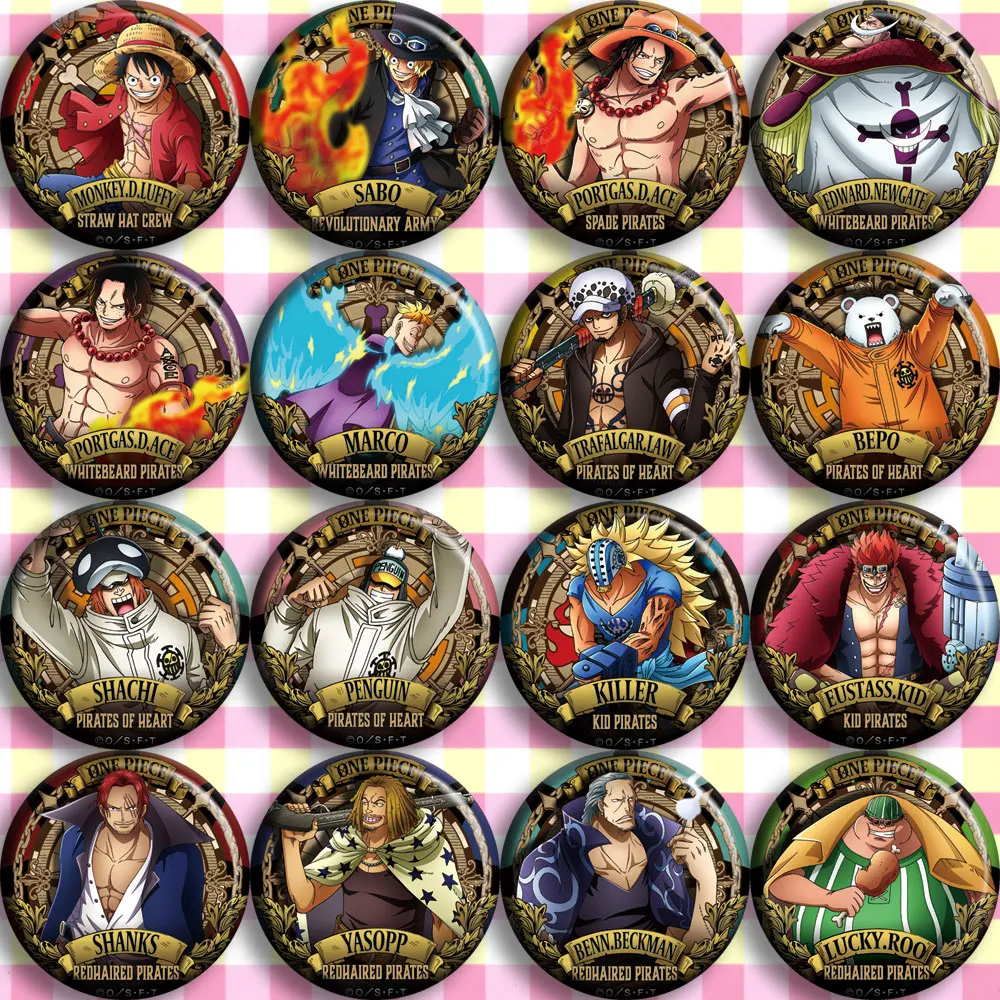 Brdwn One Piece Luffy Sabo Ace Edward Marco Law Bepo Shachi Eustass Shanks Yasopp Benn Lucky значок Косплея| |
