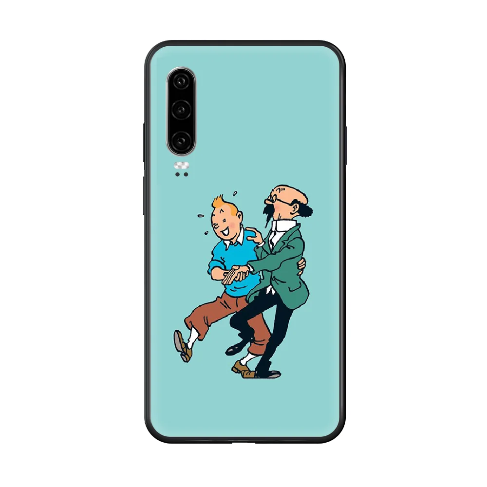 

Tintin Ddark Illustration Phone case For Huawei P 30 10 20 40 Lite Smart Z Pro 2019 black cell cover luxury waterproof 3D back