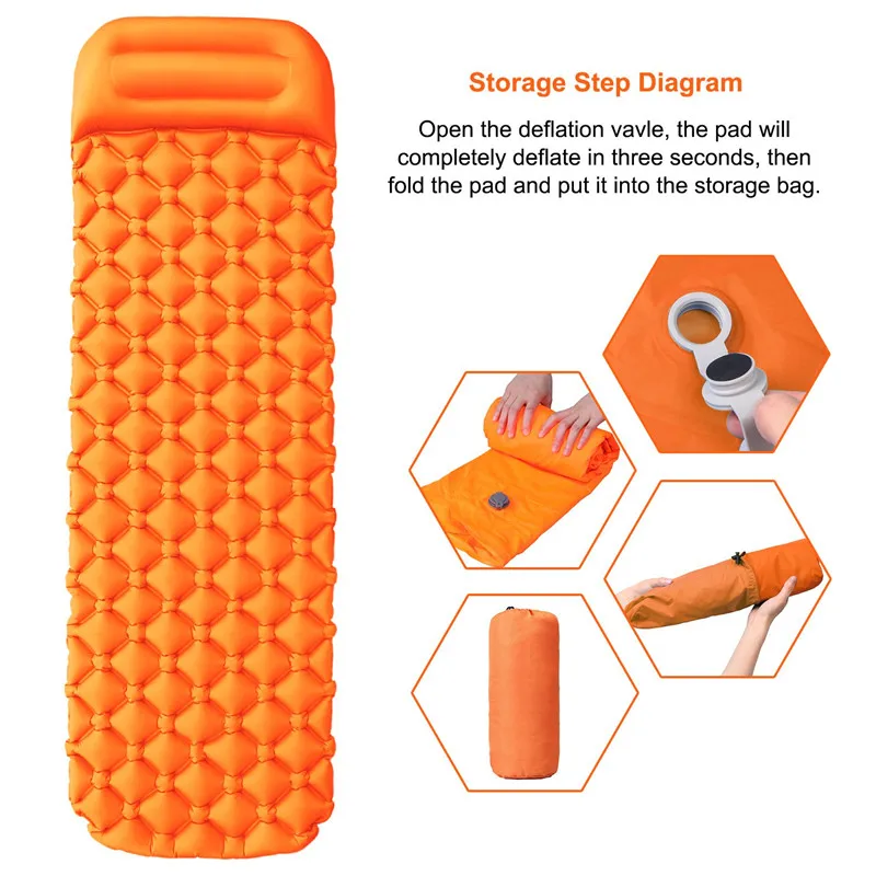 Кемпинг коврик Сверхлегкий надувной отдых на природе и дорожная подушка для