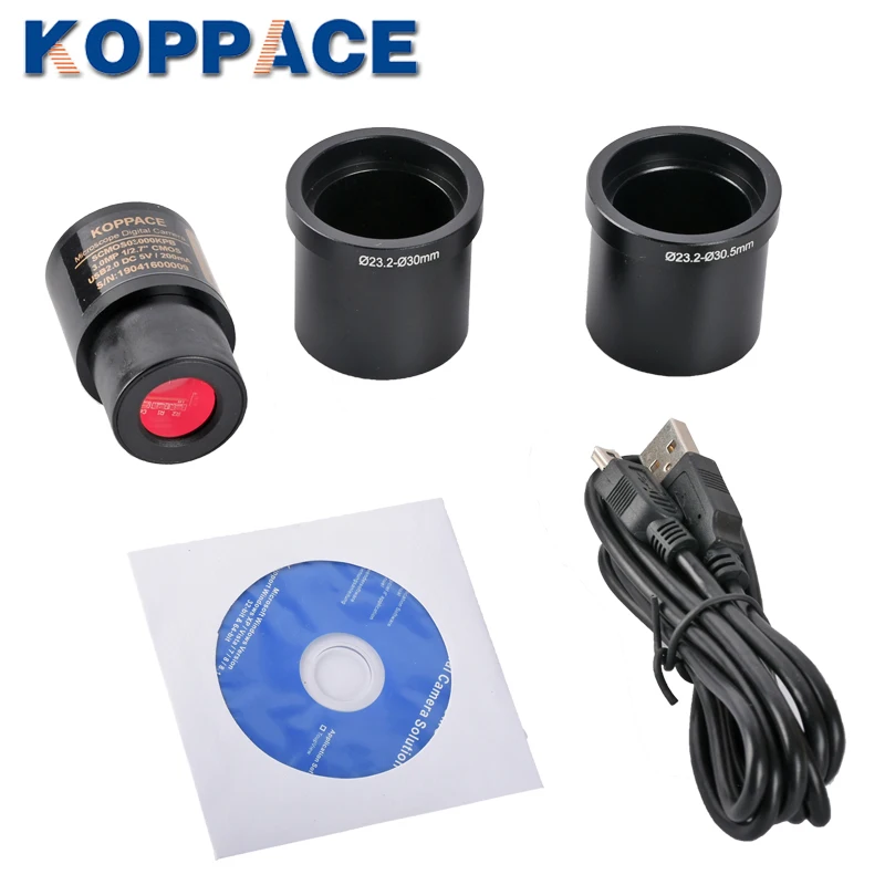 

Электронный окуляр для микроскопа KOPPCE, 5 миллионов пикселей, USB 2,0, 23,2 мм до 30 мм/30,5 мм