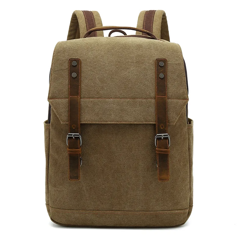 

Business Large-capacity Canvas Laptop Bag Outdoor Travel Mountaineering Backpack Leisure Retro Student School Bag