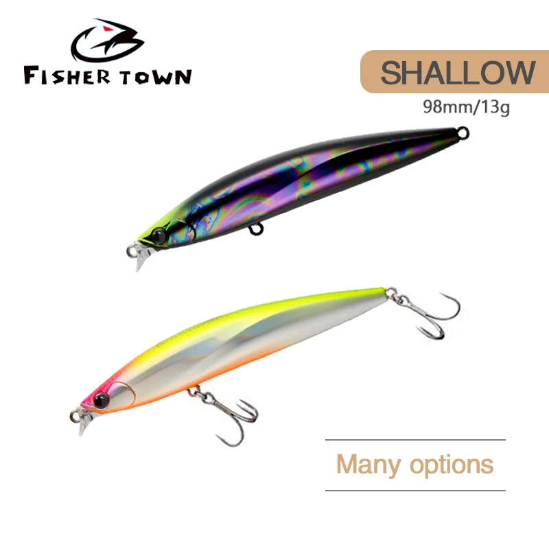 

Подвесные рыболовные приманки в виде гольяна, 98 мм, 13 г, воблеры, искусственные жесткие приманки с крючком из высокоуглеродистой стали 6 # для...