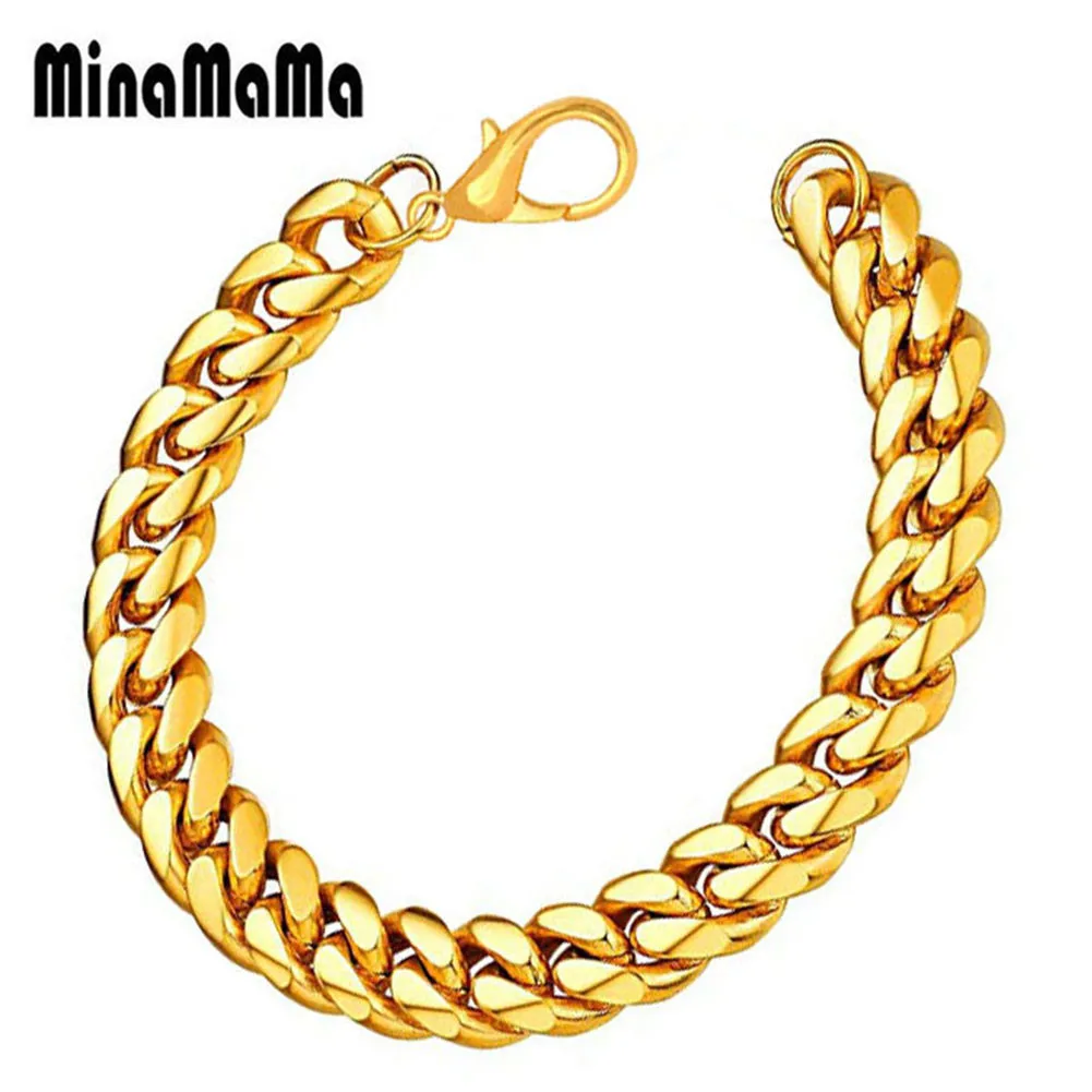 

New Fashion Punk Stainless Steel Cuban Chunky Link Chain Bracelet For Men Bracelets Statement Jewelry