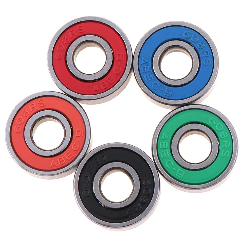 5x ABEC-9 608 2RS роликовые коньки подшипник колеса антикоррозийный скейтборд подшипник колеса красный герметичный 8x22x7 мм вал