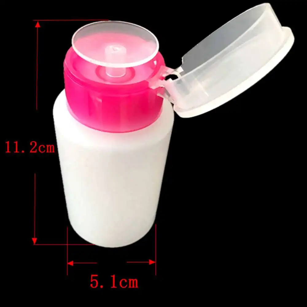 

5 Pcs/Set 160ml Nail Art Mini Pump Dispenser Empty Bottle Polish Remover Cleaner Liquid Container Storage Pressure Bottle