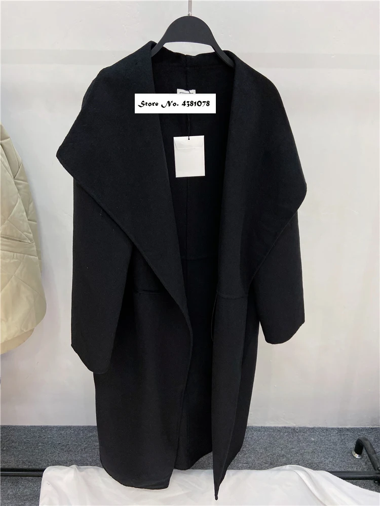 

2020 Women Trench Nordic Wool Cashmere Double-faced Wool cashmere silhouette side slit Long Coat