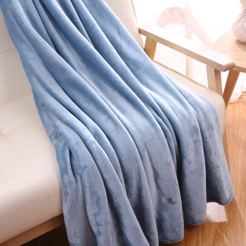 

Soft Warm Coral Fleece Blanket Winter Sheet Bedspread Sofa Plaid Throw 220Gsm 6 Size Light Thin Mechanical Wash Flannel Blankets