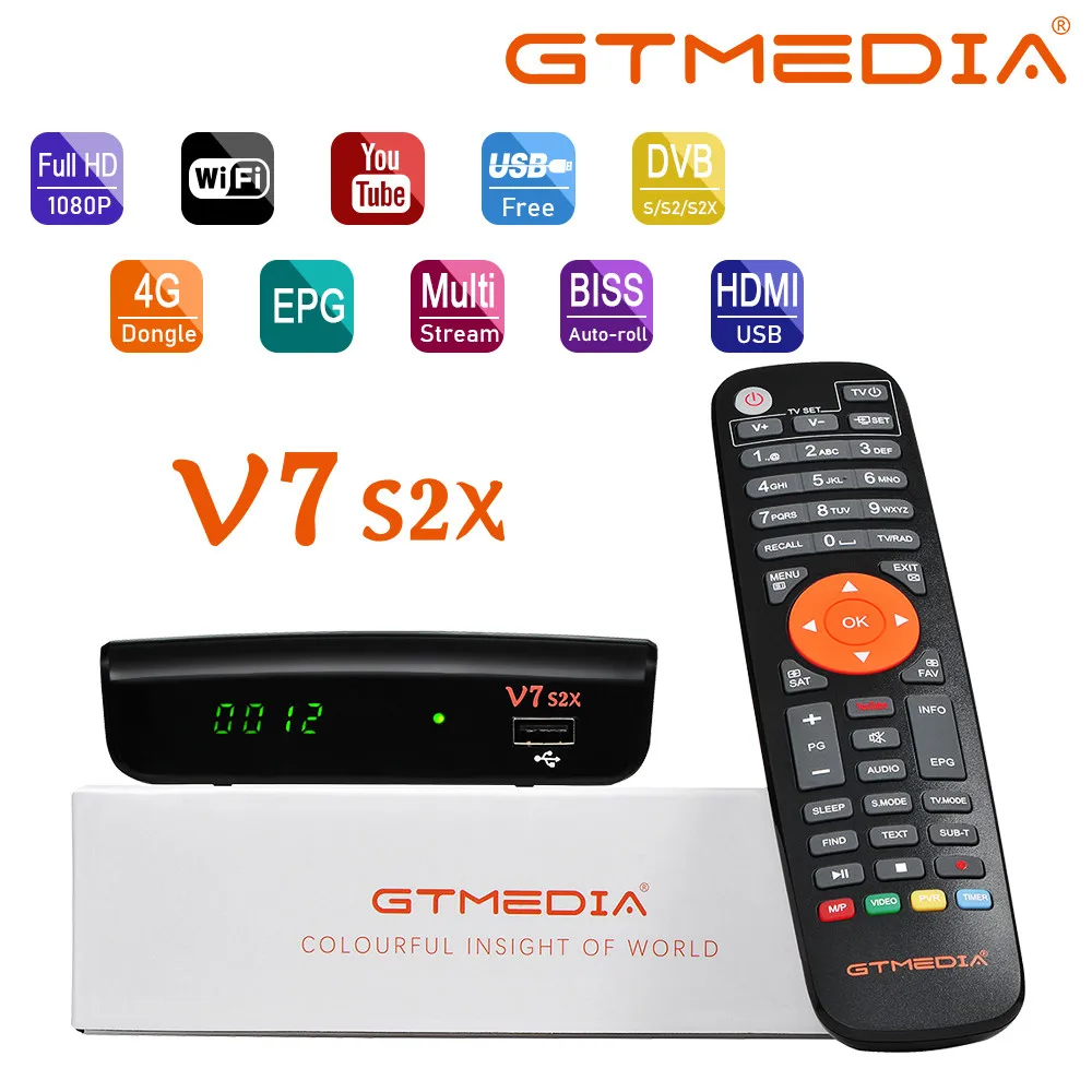 

FTA 1080P freesat v7 s2x DVB-S2-цифра спутниковый телевизионный ресивер с USB Wi-Fi, Gtmedia v7s2x цифровой приемник