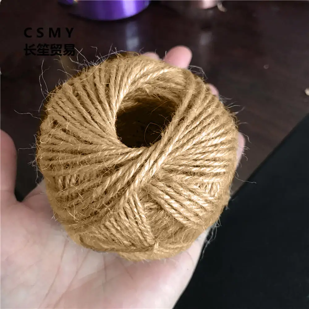 2 рулона 50 м натуральный Мешковина джутовый шнур-шпагат пеньковая веревка