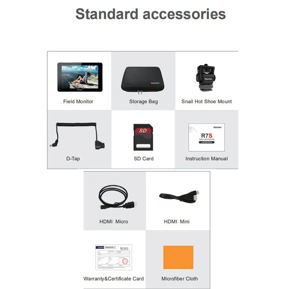 Bestview R7S 7 &quot3D сенсорный экран монитор 4K HDMI совместимый интерфейс SDI Full HD 1920x1200 поле