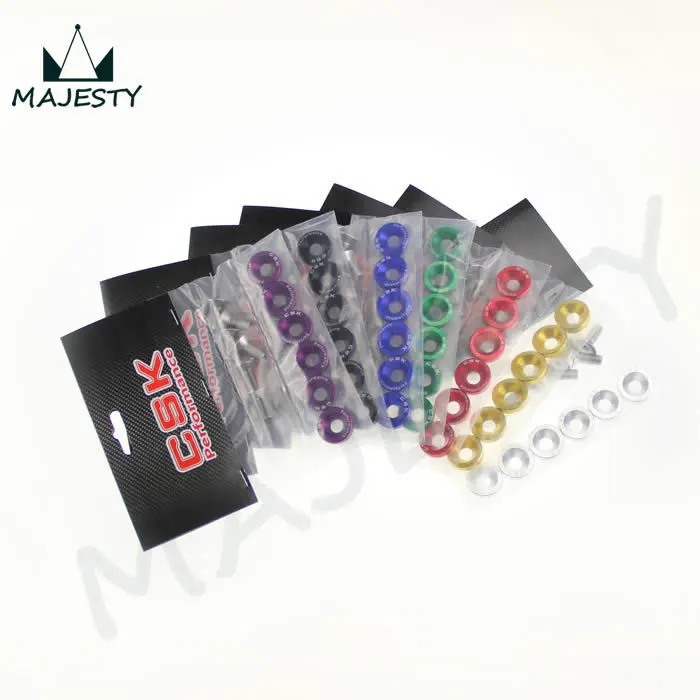 6 PIECE M8 HEX FASTENERS FENDER WASHER BUMPER ENGINE CONCAVE SCREWS JDM BLACK |