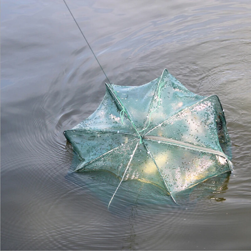 

New Portable 6 Holes Folded Hexagon Fishing Net Network Casting Crayfish Catcher Fish Trap Shrimp Carp Catcher Cages Mesh Nets