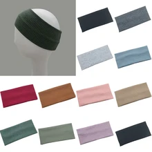 Bandeau élastique large en coton tricoté extensible, accessoires pour cheveux, pour le sport, le Fitness, la course, le Yoga, nouveau  (4)