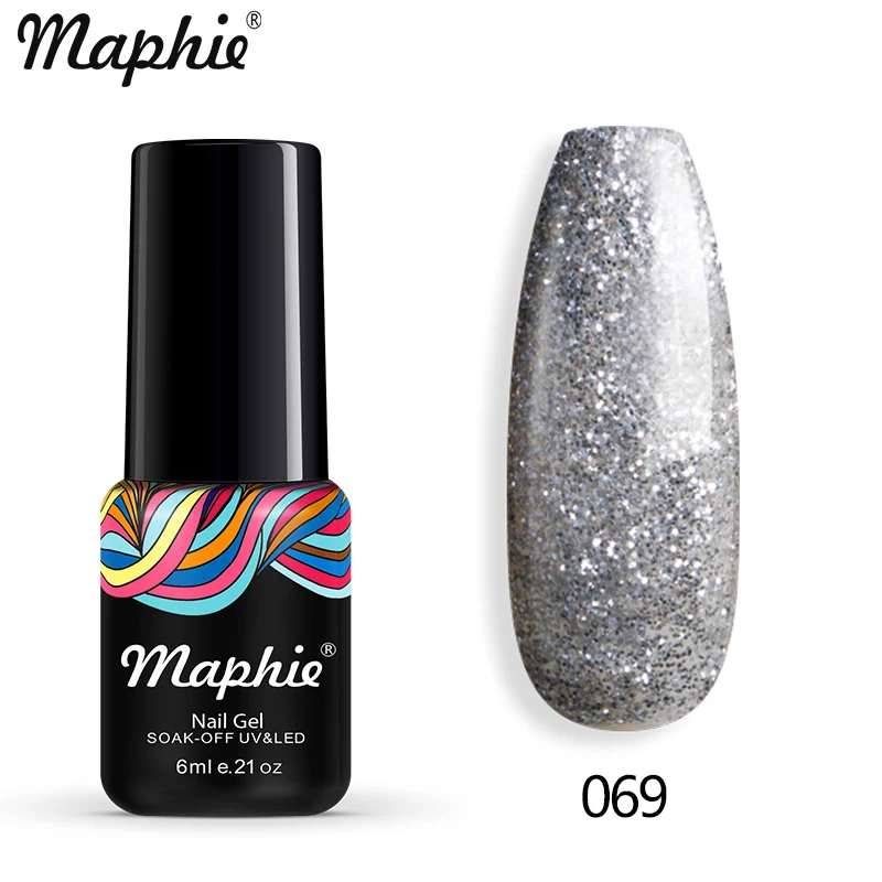 069 Maphie бриллиантовый блеск с ультрафиолетовым свечением Гель-лак для ногтей мерцающий декор с блестками Блестящий лак для ногтей полуперманентный лак Led синий гель для ногтей - Цвет: 069
