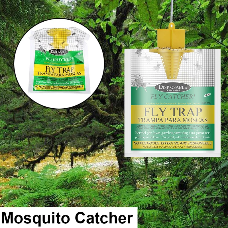4/6/8Pcs Hanging Fly Trap Disposable Insect Bug Attract Fly Catcher Bag Mosquito Trap Catcher Wasp Killer Flie Trap For Outdoor