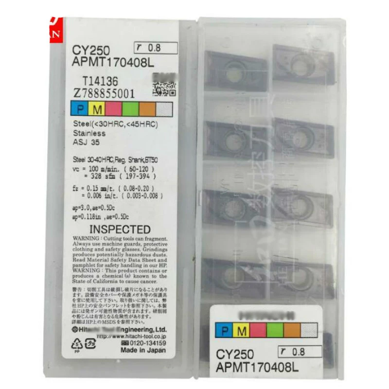 

Original HITCH APMT170408L CY250 APMT170408 Carbide Inserts Milling Insert APMT 170408 L CY250 Lathe Cutter CNC Tools