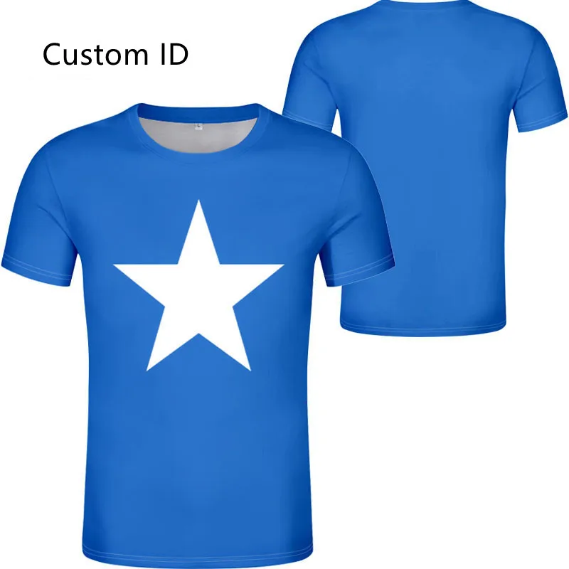 

Republic of Somalia printed text clothing T-shirt national flag of Somalia Federation somayor T-shirt Di free custom photo name