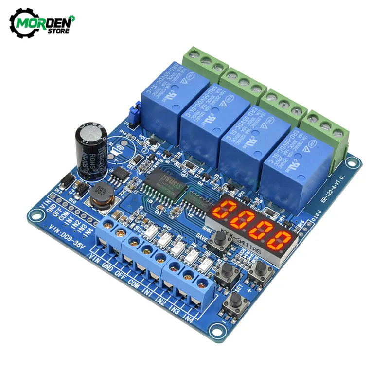 4 канальный светодиодный Многофункциональный релейный модуль постоянного тока 8