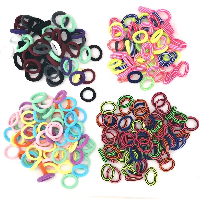 Детские резинки для волос ярких цветов 100 шт. эластичные мини резинка девочек