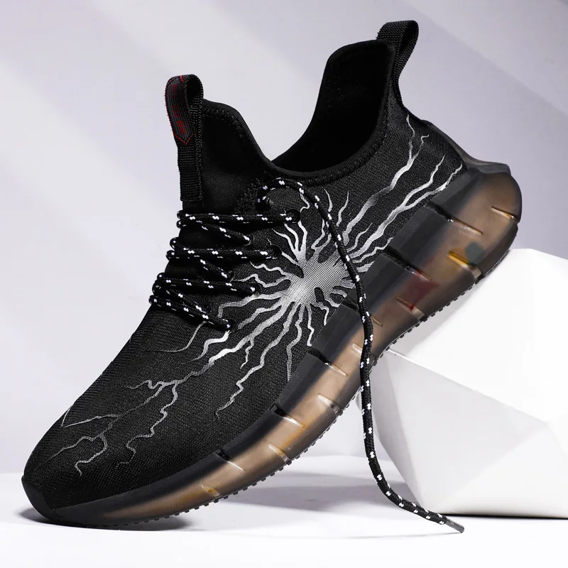 

Модная мужская обувь, дышащая спортивная обувь, черные теннисные туфли, оригинальные мужские роскошные безопасные беговые кроссовки для от...