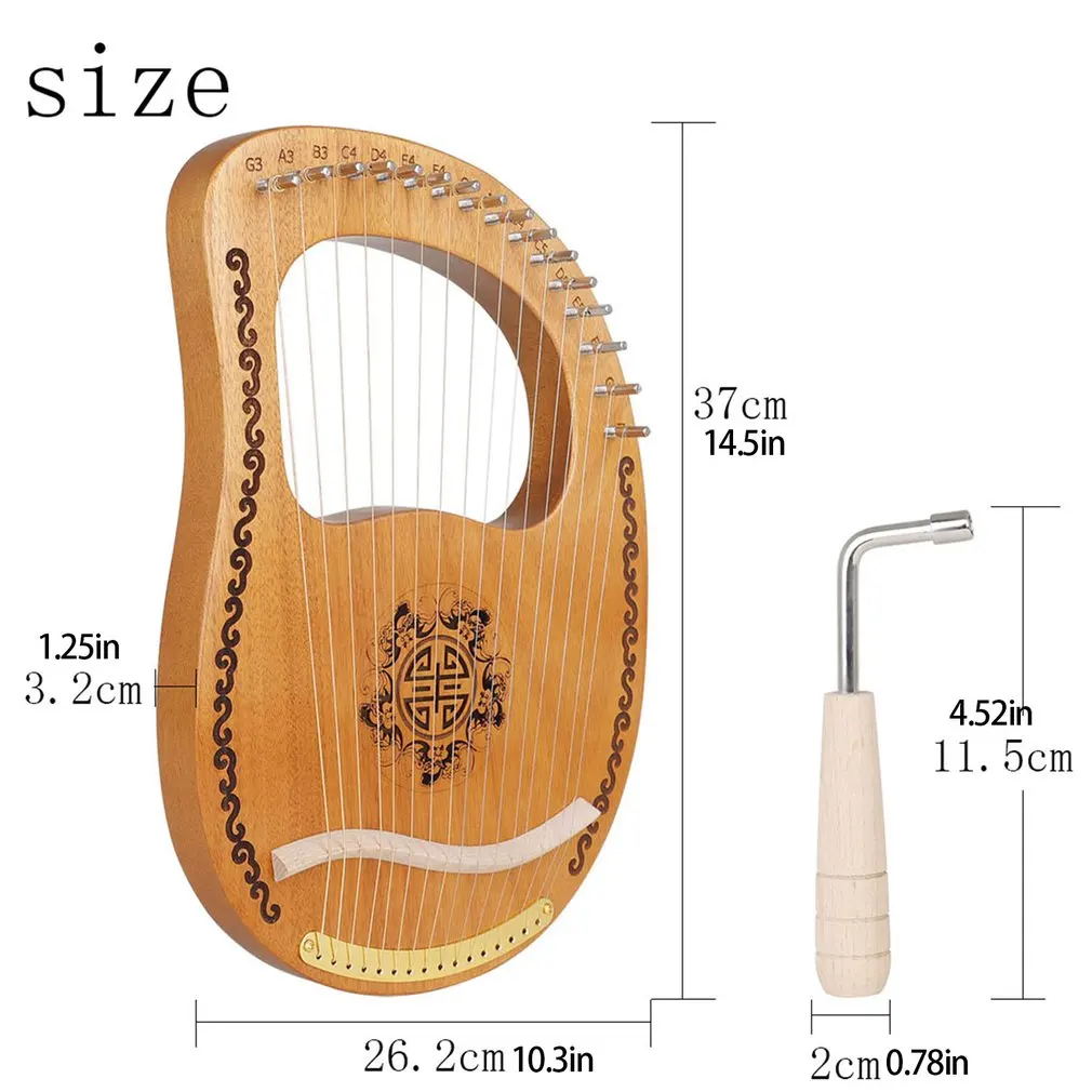 

Lyre Harp 16 String Harp Portable Small Harp With Durable String Musical Instrument Brown Musical Tools Gift For Amateur