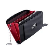 genuine leather business card holder men rfid credit card holder wallet women small coin purse with key ring