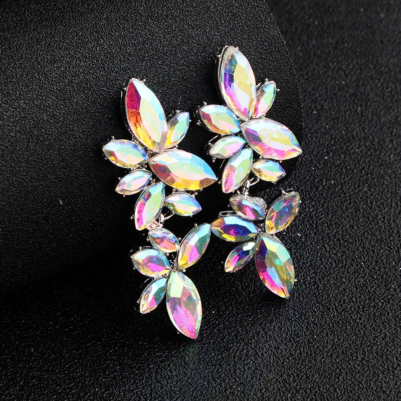 Floralbride модные очаровательные серебряные серьги с кристаллами маркиза Стразы