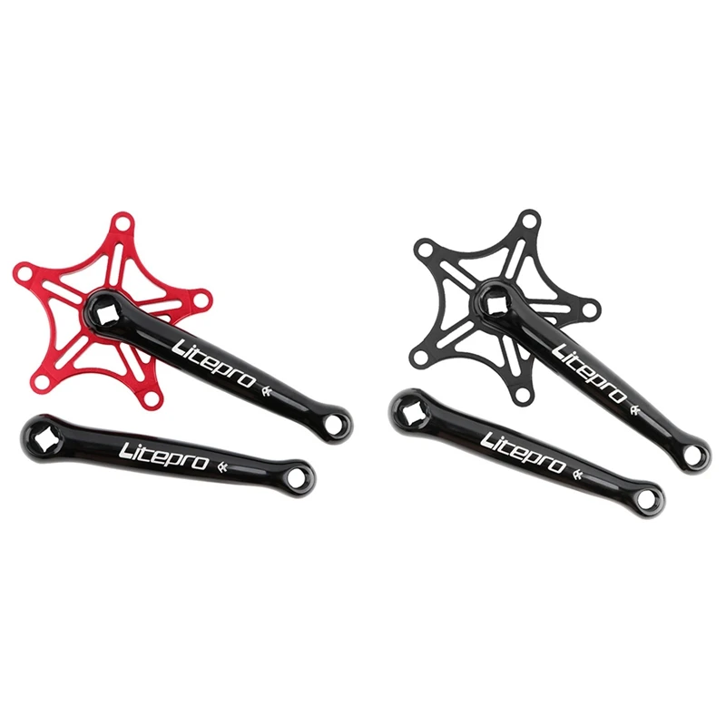 

Litepro 2 шт. складной велосипедный кривошипный комплект 130BCD 170 мм кривошипный рычаг для одинарной скорости фотомагнитный красный и черный