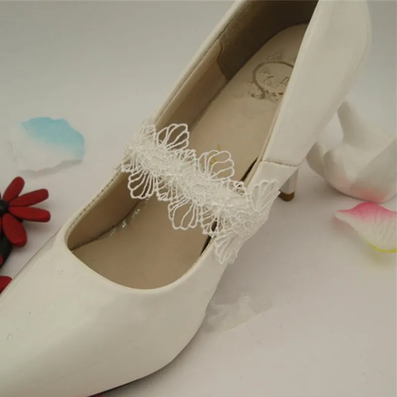 1 пара Туфли на высоком каблуке с кружевом Кружевные туфли цветочным узором Цвет