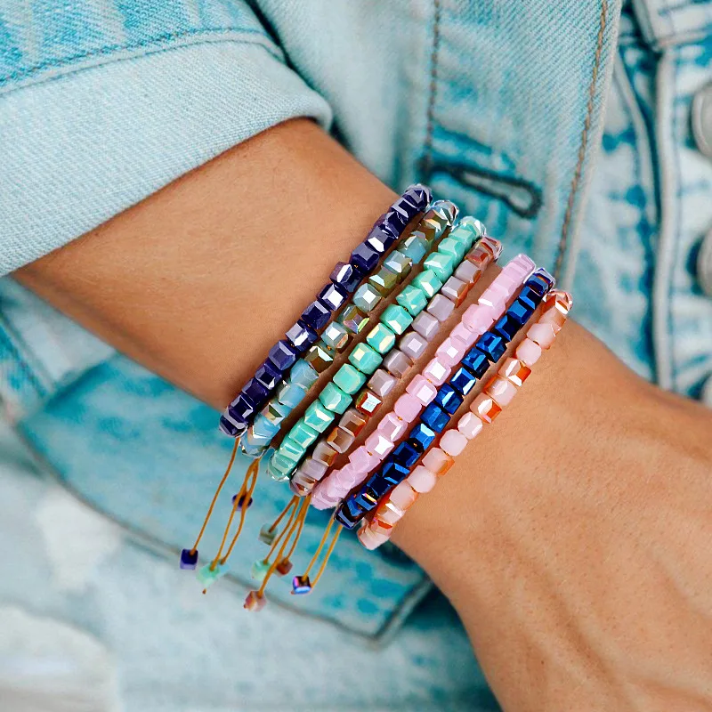 Простые разноцветные браслеты Meetvii в стиле бохо ручной работы из бусин и