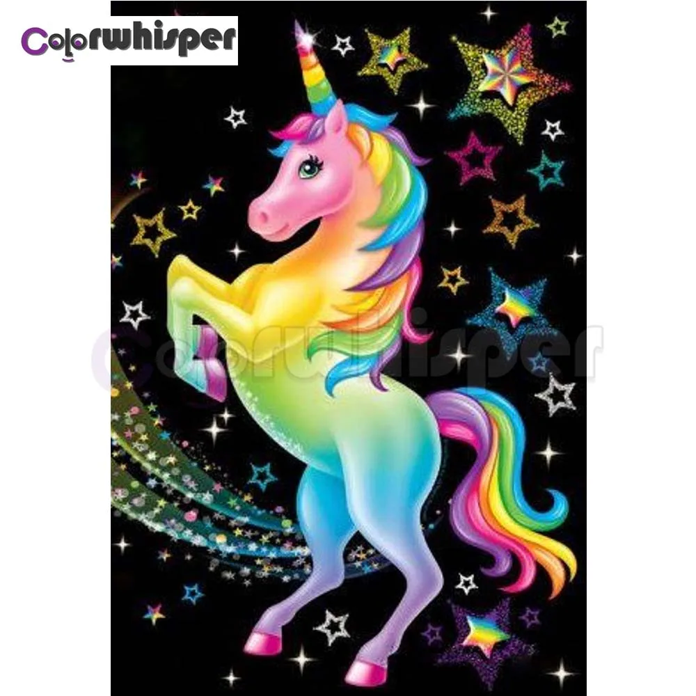 Алмазная картина полностью квадратная/круглая дрель Единорог 5D Daimond вышивка