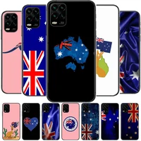 australian flag cartoon phone case for xiaomi redmi note 10 9 9s 8 7 6 5 a pro t y1 black cover silicone back pre style cover