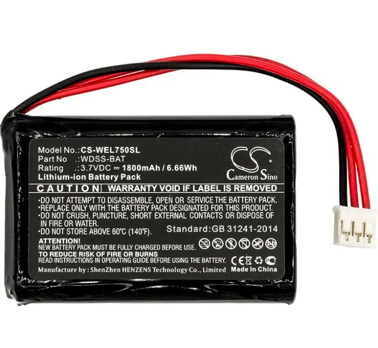 

cameron sino 1800mah battery for VERNIER Wireless Dynamics Sensor System WDSS-BAT Equipment, Survey Battery