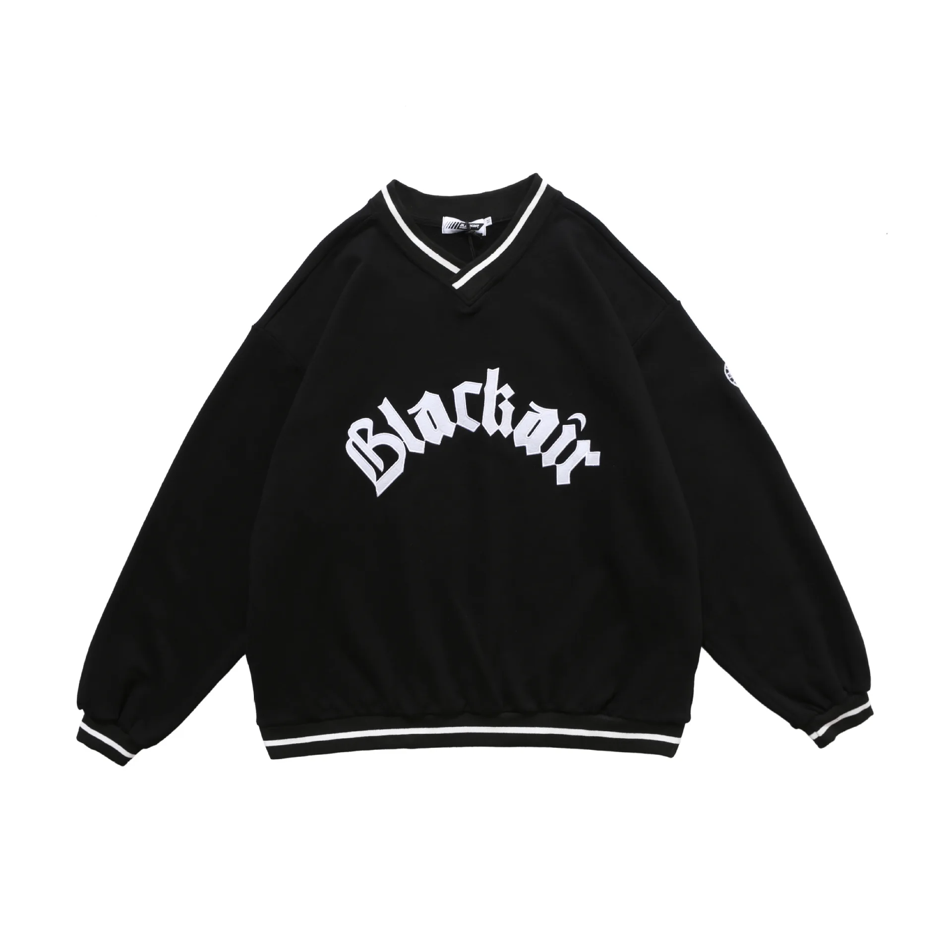 

Hip Hop Men retro street sweater men's V-neck oversize loose wild long-sleeved ins jacket