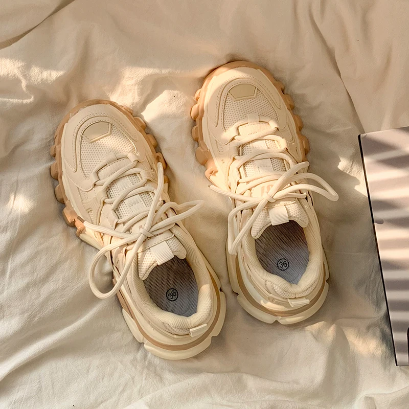 

Women's Fall 2021 New Versatile White Shoes: Sporty, Casual, Breathable Dad Shoes, Fashionable Travel Shoes