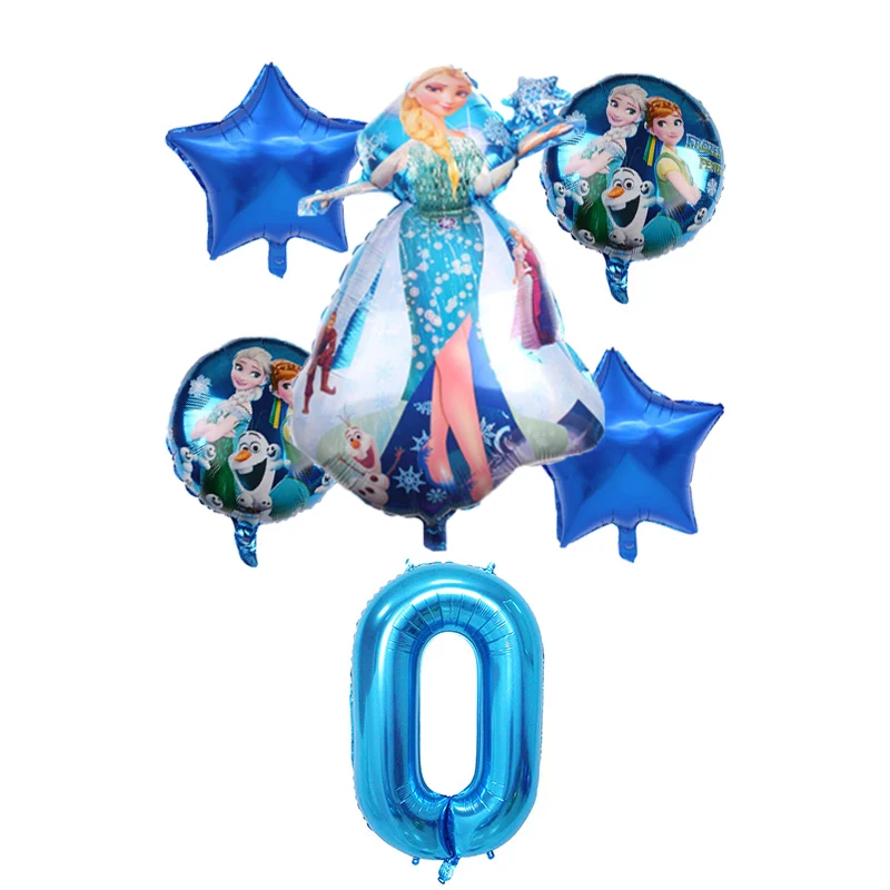 Воздушный шар в виде принцессы Эльзы из фольги украшение для дня рождения