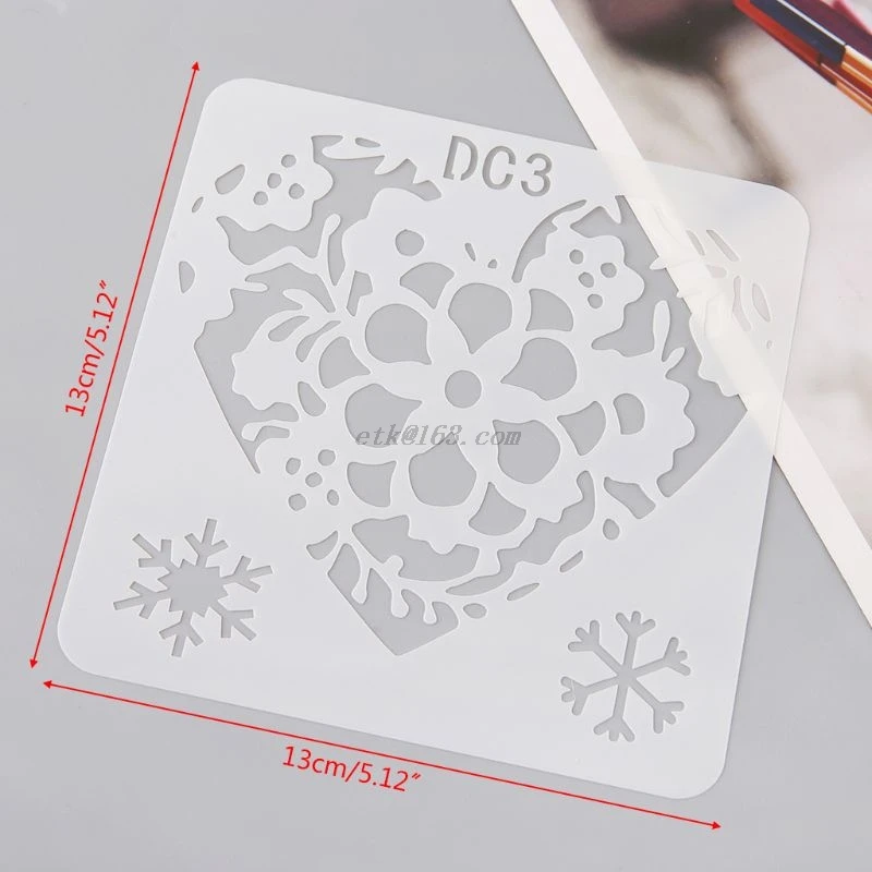 12 шт. пластиковые трафареты для рисования цветов сердец | Канцтовары офиса и дома