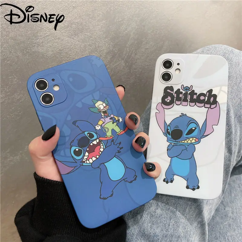 

Disney Cartoon Cute Cartoon Simpson Stitch Couple Phone Case for iPhone12mini/11promax/12pro/xs/xsmax/se/xr/7p/8p/7/8/11/12