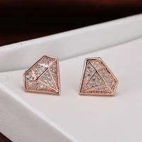de064 exquisite fashion elegant 4a zircon 3d stud earrings girlfriend gift party banquet woman jewelry earrings 2021