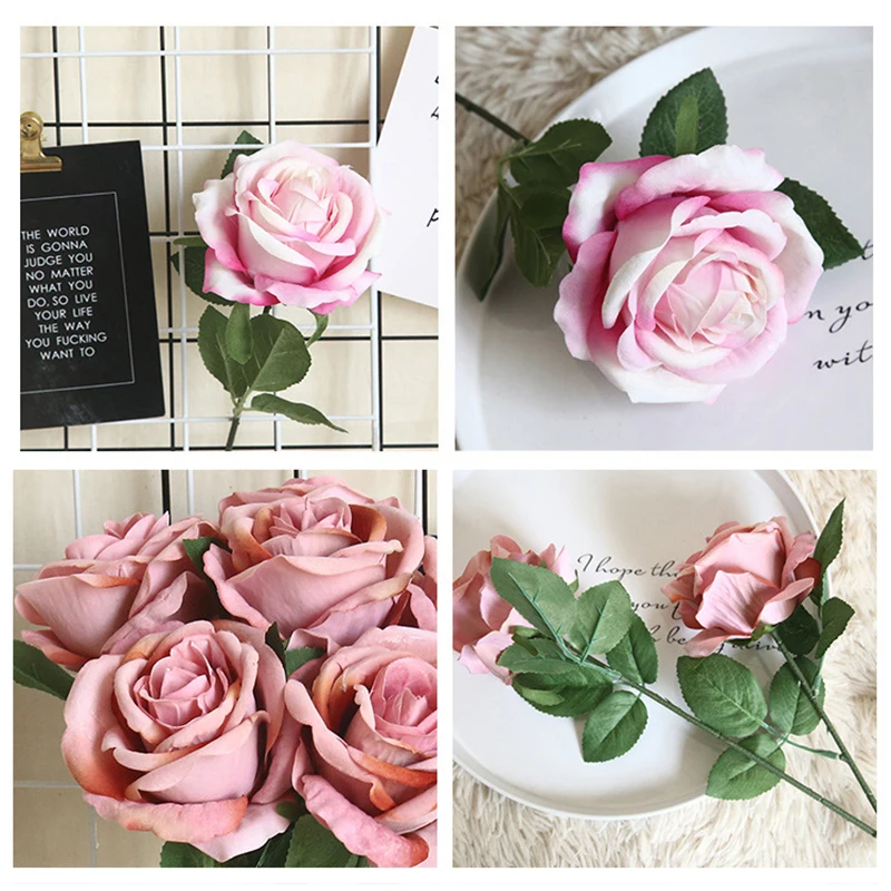 Роза с одной веткой искусственные цветы шелковые Белые пионы для весны домашняя