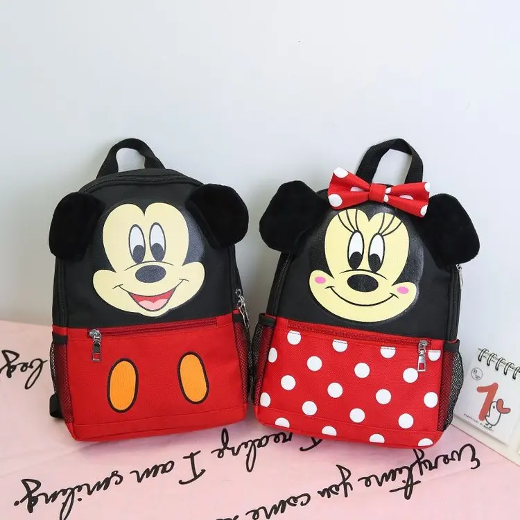 

New Cartoon Children's Schoolbag Mickey Minnie Kindergarten Plush Backpack to Reduce the Burden on Boys and Girls Bags 3-6Yr