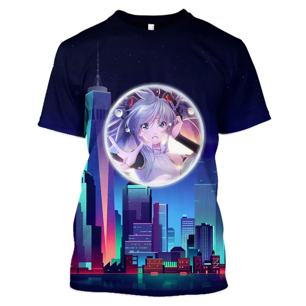 Футболка мужская и женская футболка Хацунэ Miku рубашка хлопковая унисекс