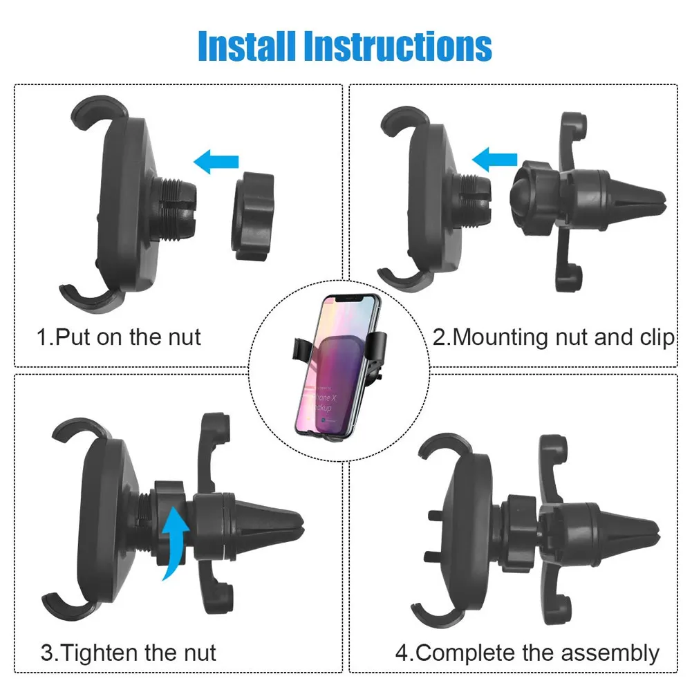 Прямая поставка Автомобильный держатель для телефона с автоматическим зажимом и