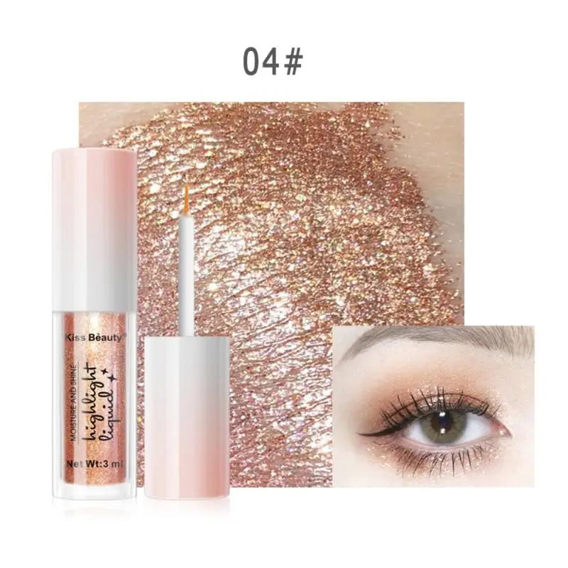

Kiss Beauty Diamond Eyeshadow Nude Metal Shimmer Glow Single Liquid Eyeshadow Pigmented Waterproof Eye Makeup Accessorices TSLM1