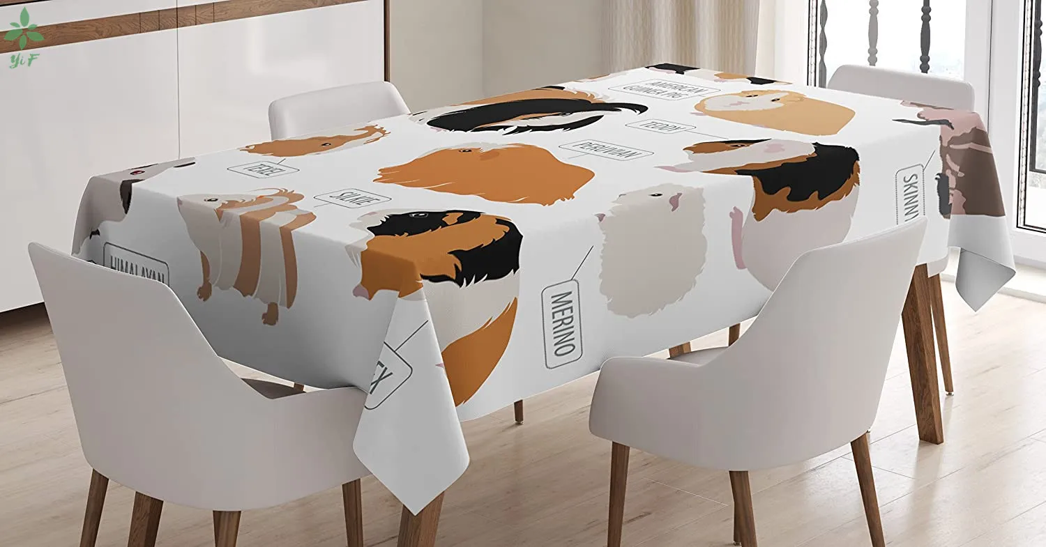 

Color Cat Bird Cartoon Cook Beautiful Woman To Wear Match Barbecue Picnic Home Party Table Cloth