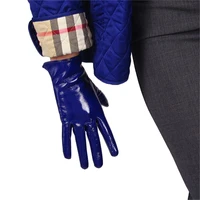 21cm patent leather gloves short style emulation leather mirror bright royal blue dark blue cobalt blue touchscreen black pu93