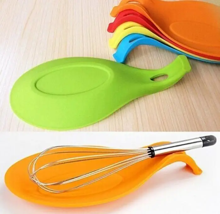 Гибкая Силиконовая Термостойкая Ложка Вилка коврик для отдыха Посуда держатель