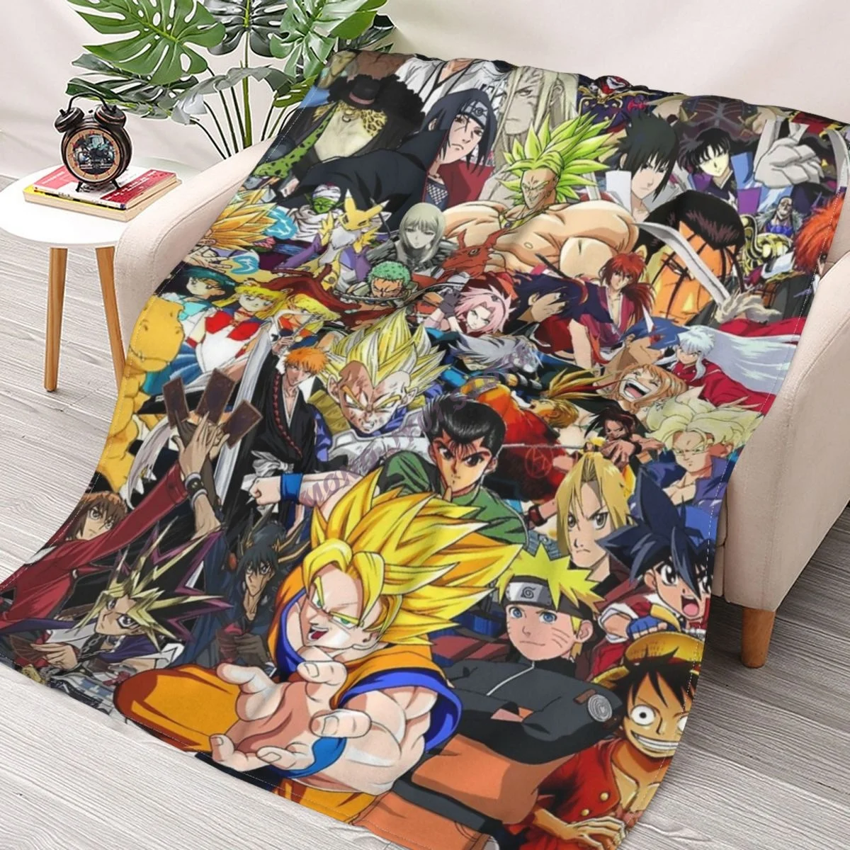 

All Anime Characters Throw Blanket Sherpa Blanket cover Bedding soft Blankets